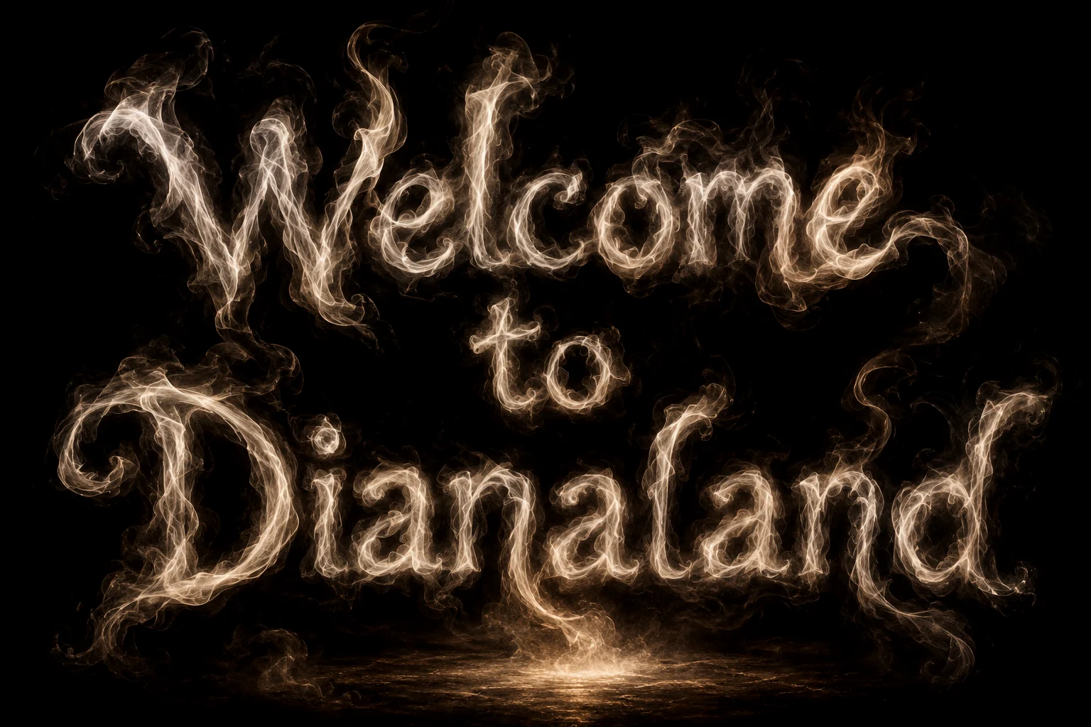 Welcome to Dianaland, written in smoke